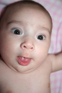 closeup of baby face